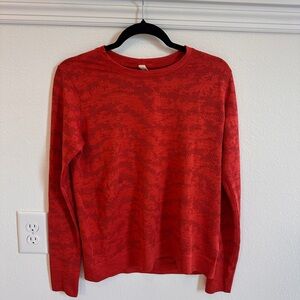 Lululemon swiftly breathe long sleeve short dot scape Aztec brick autumn red